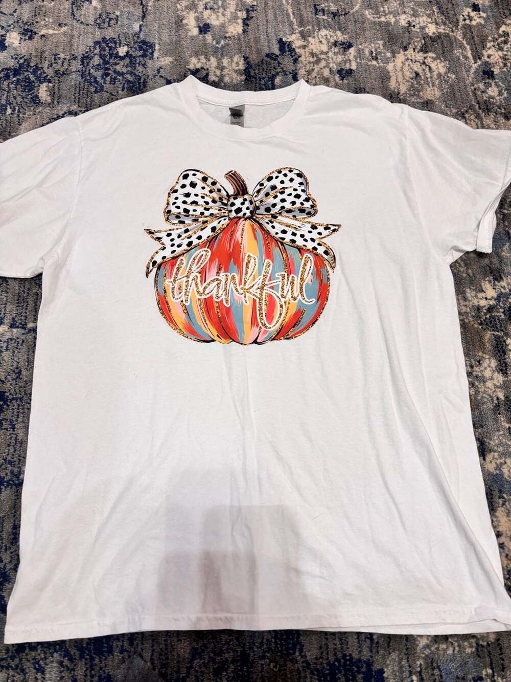 FALL Gildan Thankful Pumpkin Size L Fall Graphic Tee